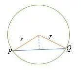 The length of a chord given the radius and distance to center of a circle.