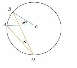 missing angle using inscribed angle theorem medium elevel example 2