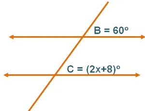 solving unknown values in parallel lines