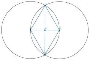 Bisected segment for perpendicular bisector e1