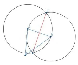 Perpendicular bisector for AB e3