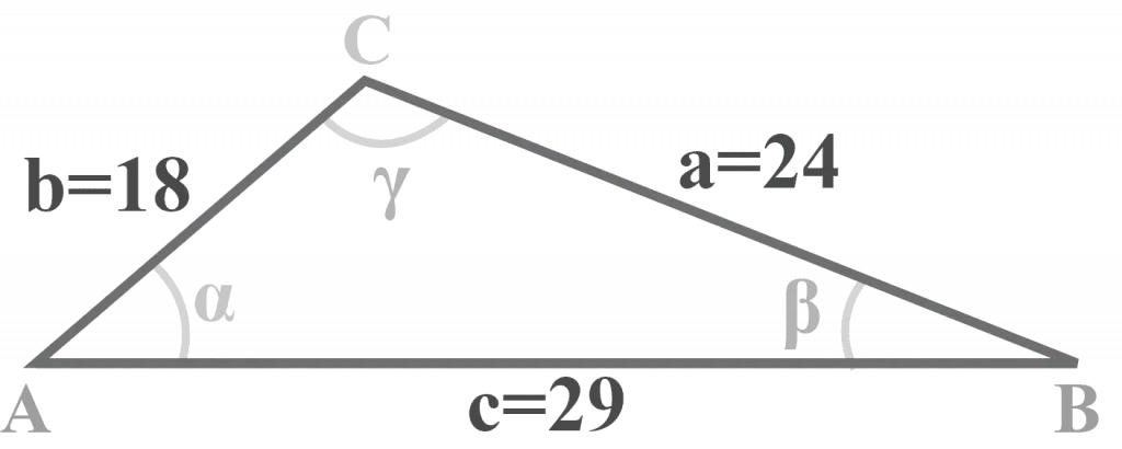 Solving an SSS triangle when three sides are given