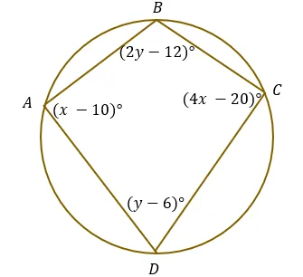 finding angles from quadrilaterals in a circle