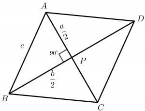 perimeter of rhombus diagonal example