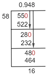 55/58 Long Division Method