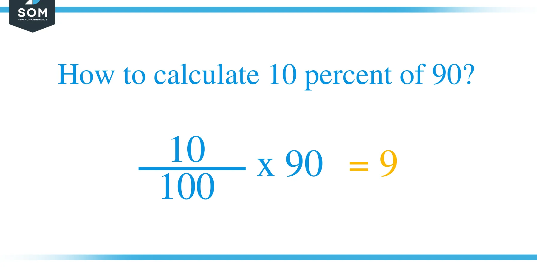 Percent formula 10 percent of 90