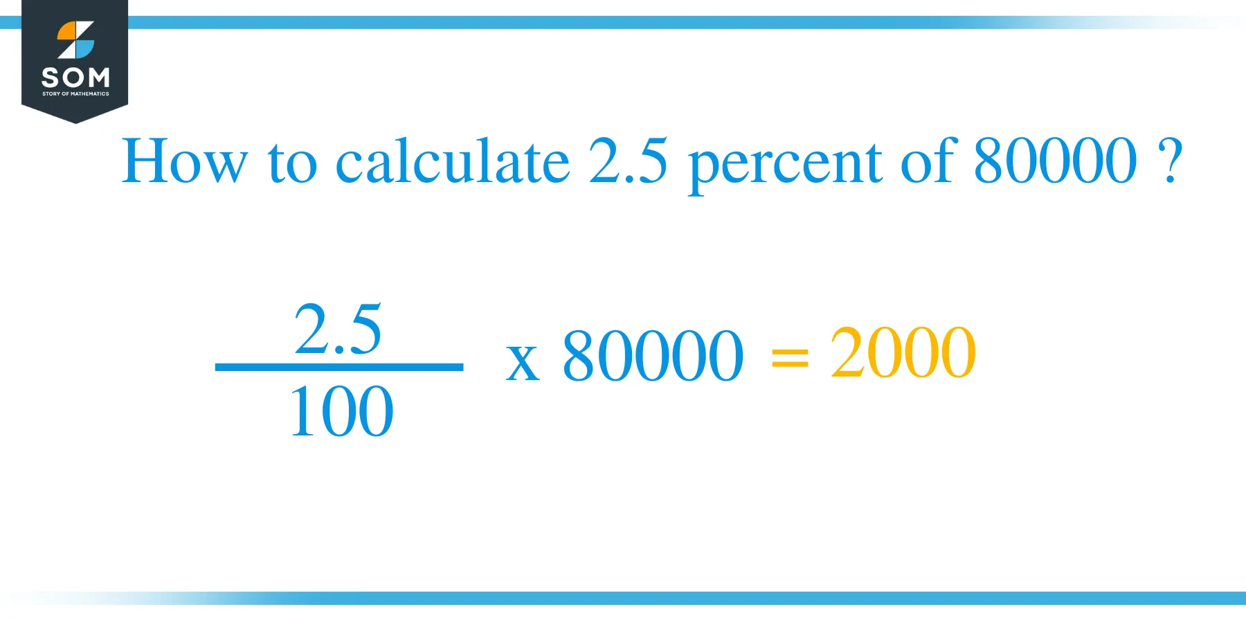 Percent formula 2.5 percent of 80000