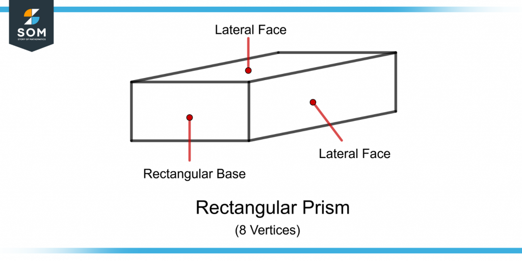 demonstration of the six faces the two rectangular bases and the four lateral faces of a rectangular prism with eight vertices